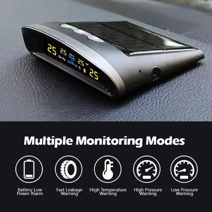 Solar TPMS Tire Pressure Monitor with LCD Display & Safety Alerts-Internal sensor / China Mainland / black