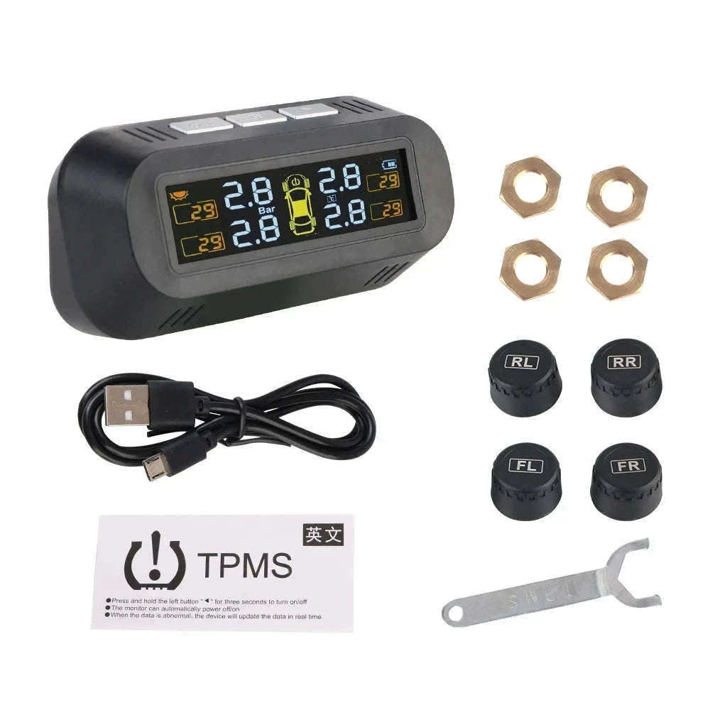 Solar TPMS Tire Pressure Monitoring System with External Sensors-G External