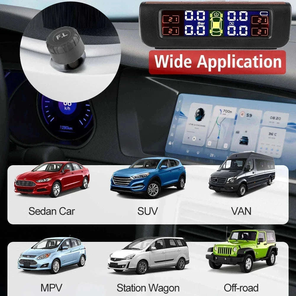 Solar TPMS Tire Pressure Monitoring System with External Sensors-G External
