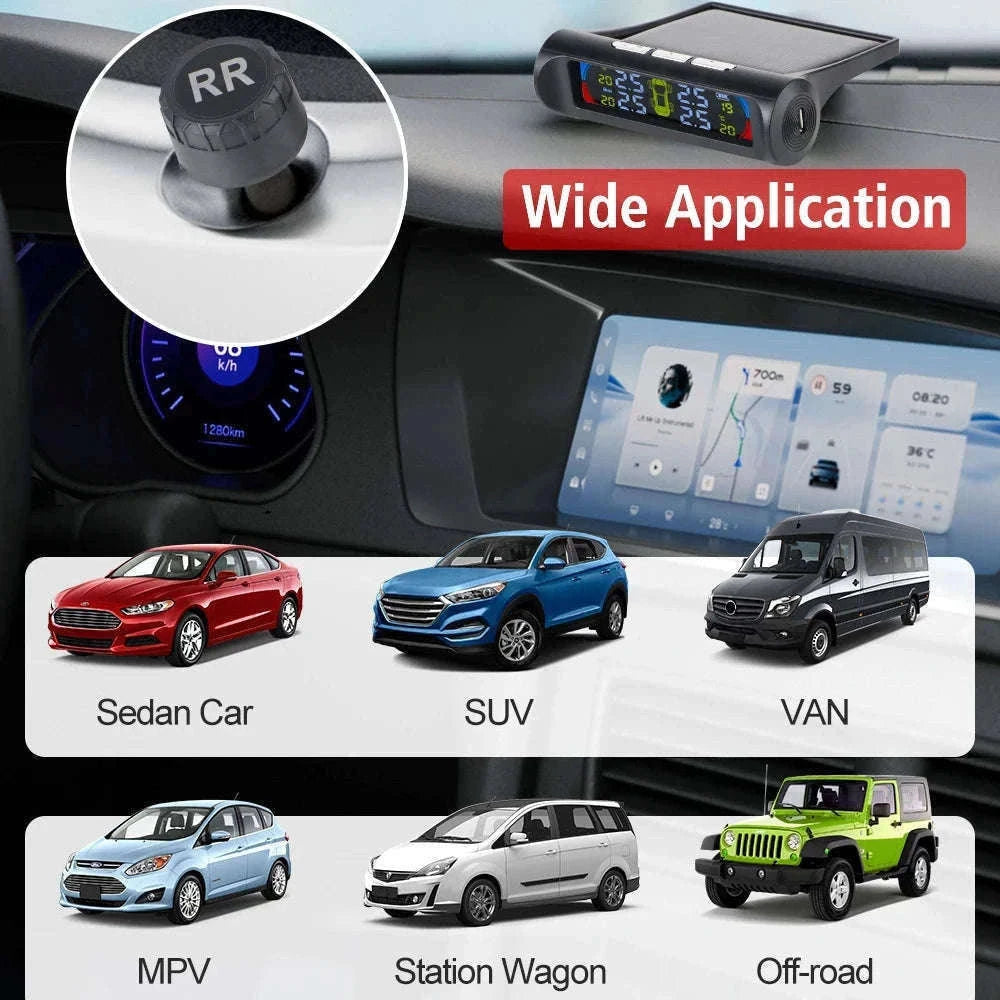 Solar TPMS Tire Pressure Monitoring System with External Sensors-G External