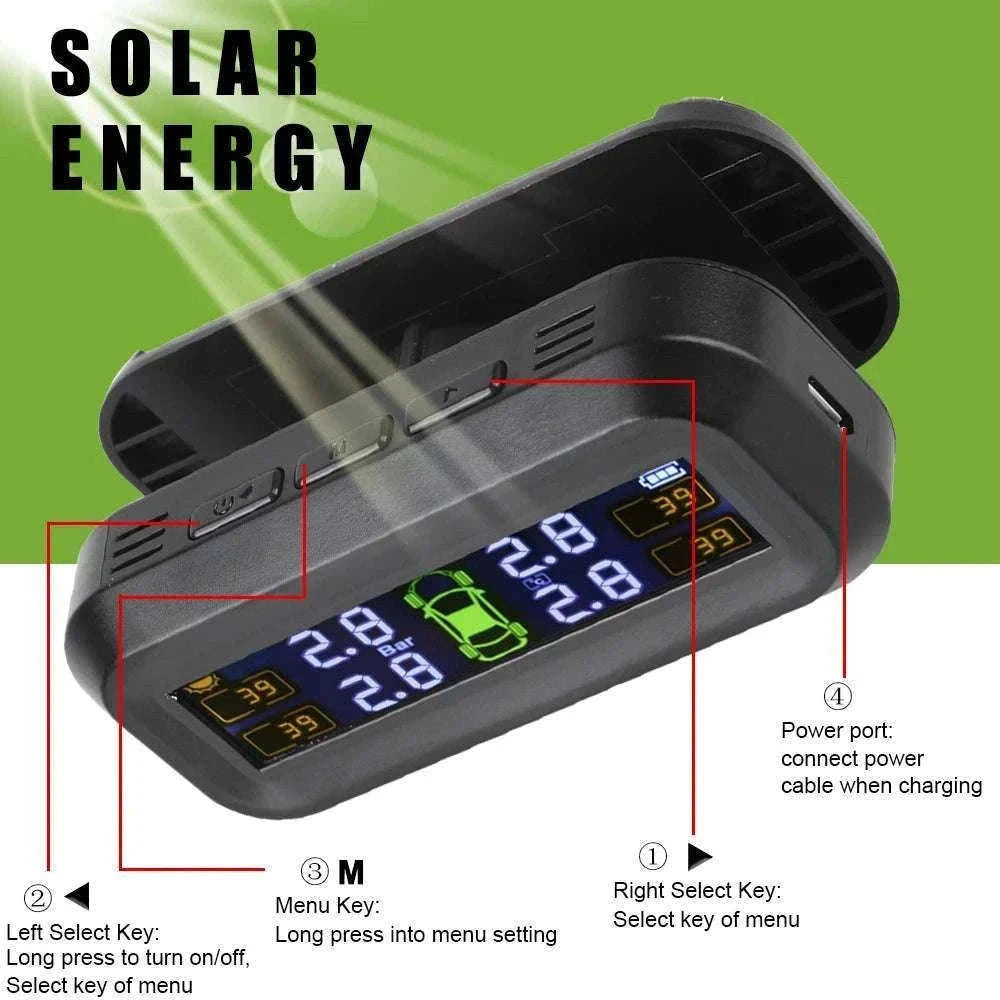 Solar TPMS Tire Pressure Monitoring System with External Sensors-G External