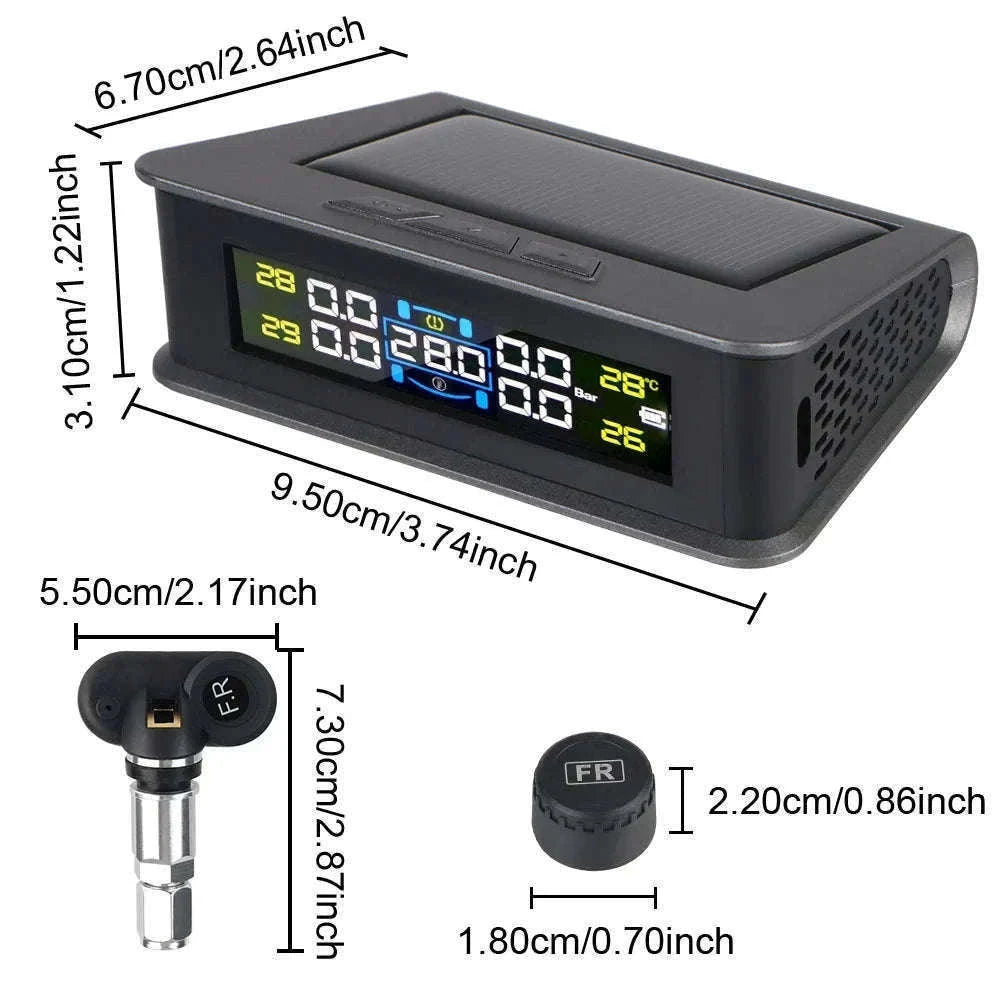 Solar TPMS Tire Pressure Monitoring System with External Sensors-G External