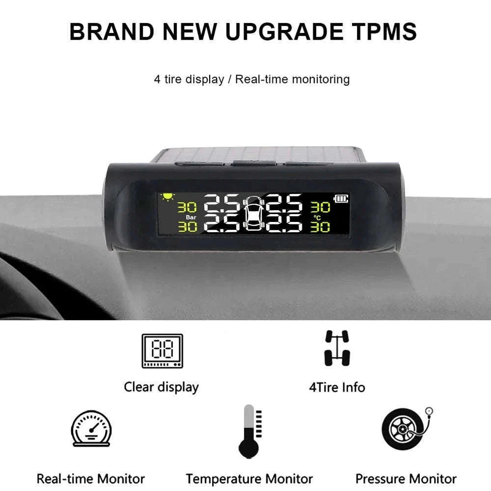Solar TPMS Tire Pressure Monitoring System with External Sensors-G External