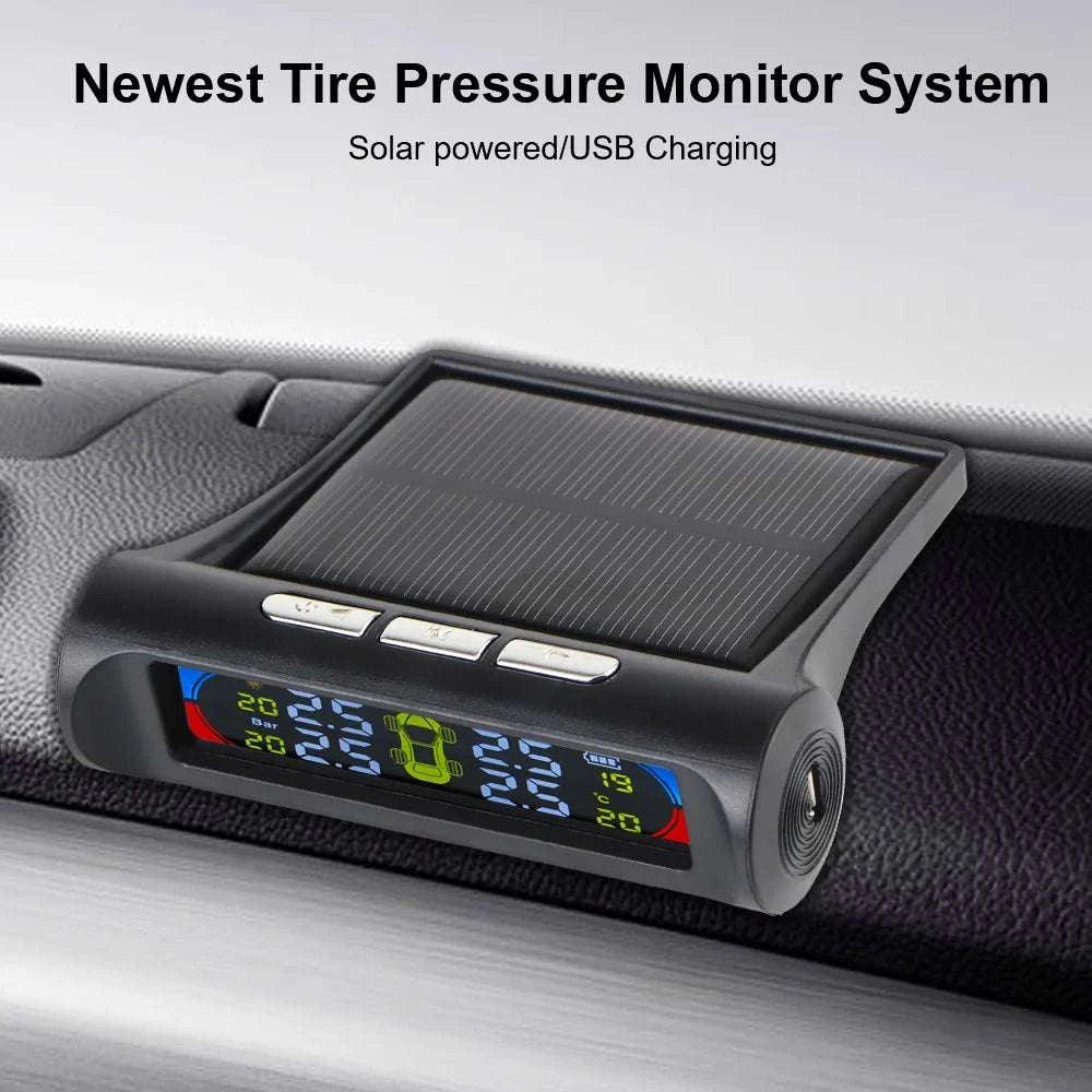 Solar TPMS Tire Pressure Monitoring System with External Sensors-