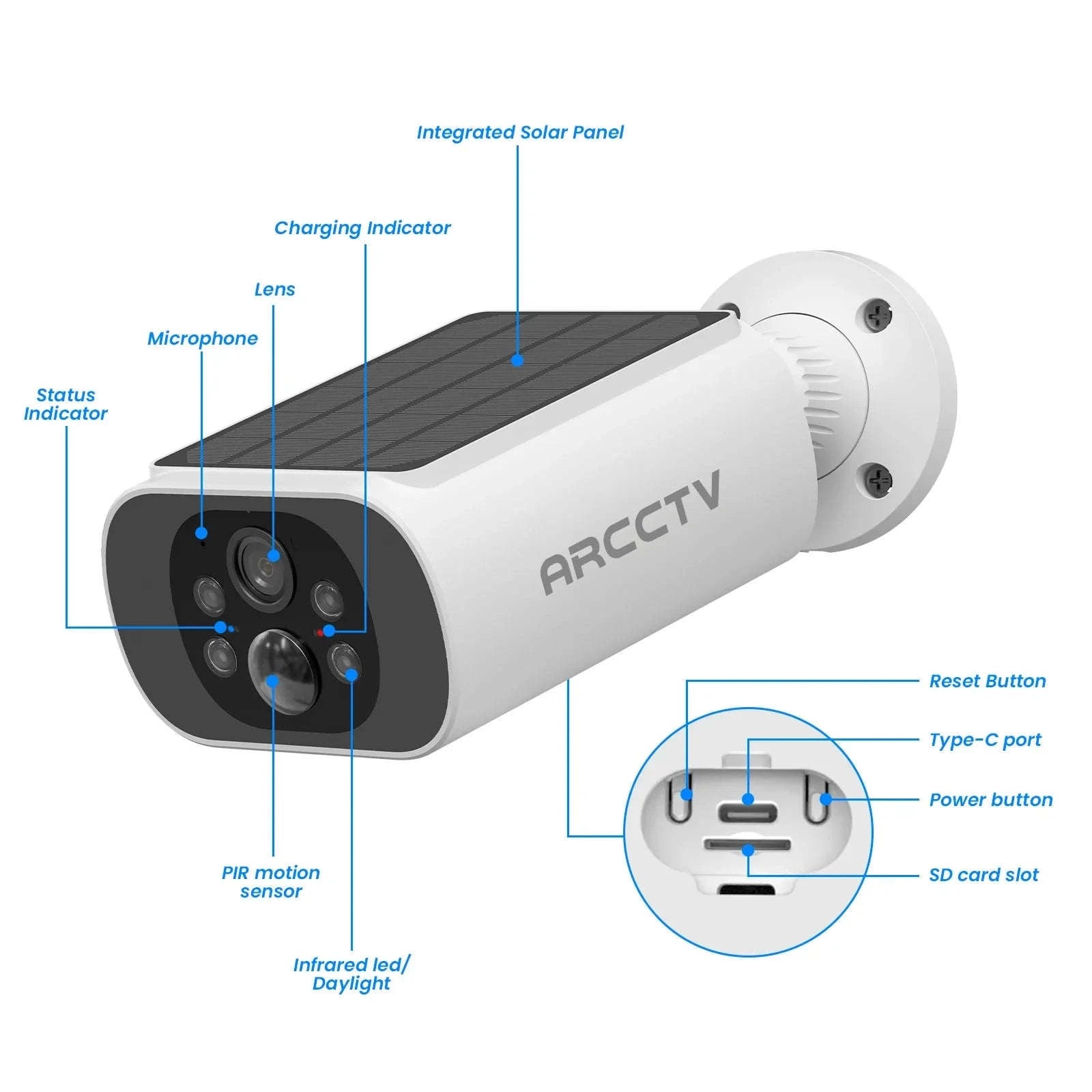 Solar WiFi Camera 4MP Outdoor Security-1pc Solar Camera / france