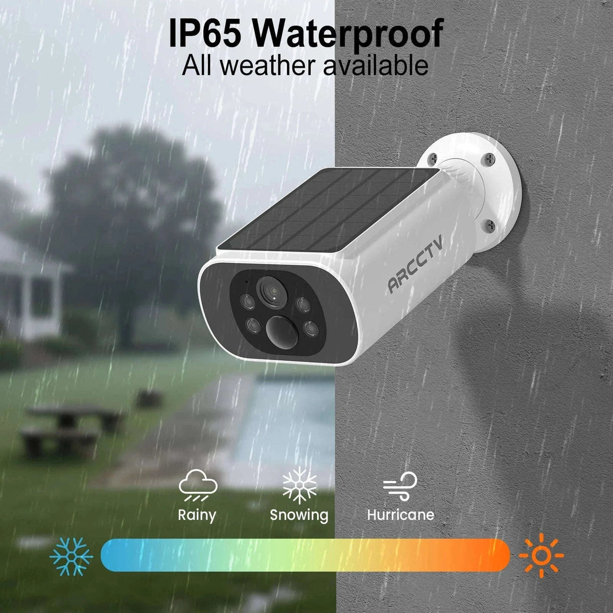 Solar WiFi Outdoor Security Camera 4MP with Full-Color Night Vision-1pc Solar Camera / france