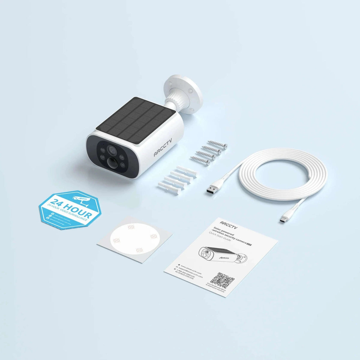 Solar WiFi Outdoor Security Camera 4MP with Full-Color Night Vision-1pc Solar Camera / france