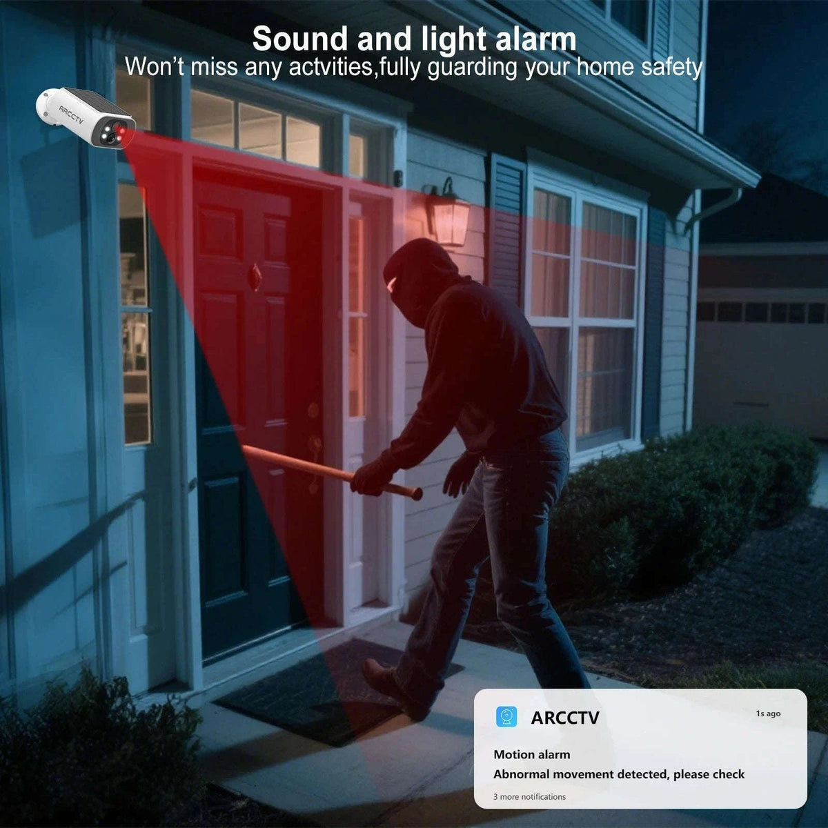 Solar WiFi Outdoor Security Camera 4MP with Full-Color Night Vision-1pc Solar Camera / france