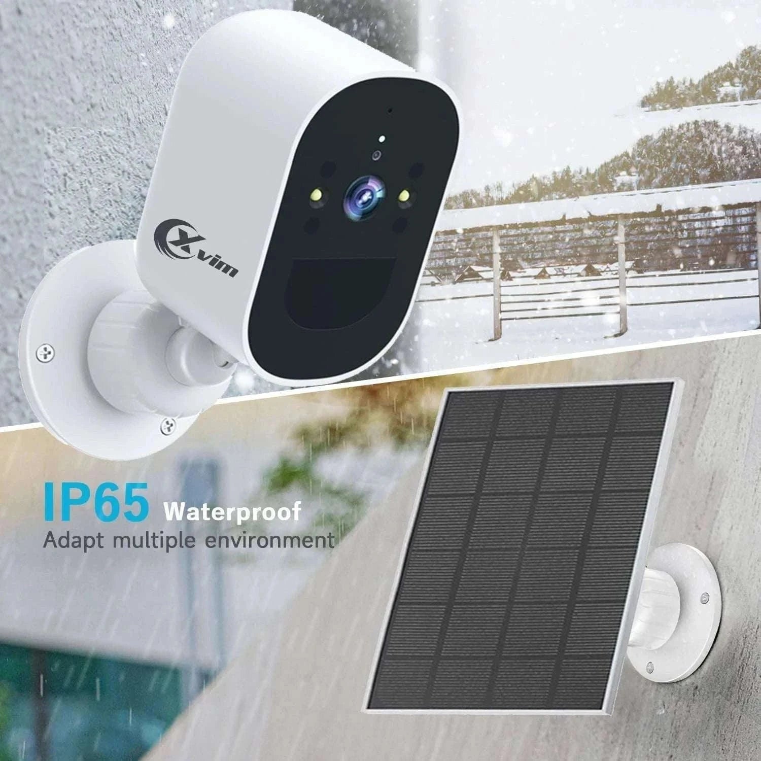Solar WiFi Security Camera 1080P Outdoor with Night Vision & Alerts-NewCam NO Card / US Plug