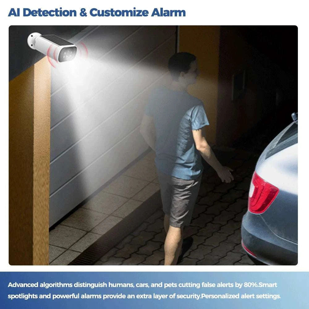 Solar WiFi Security Camera 2.5K AI Detection Night Vision IP67-Black / China Mainland