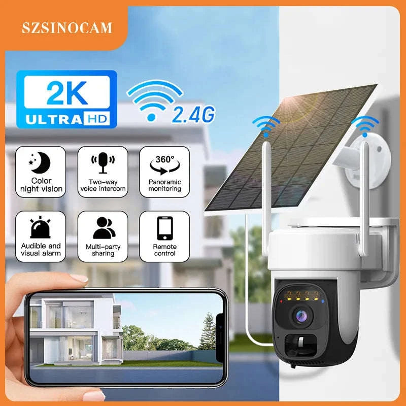 Solar WiFi Security Camera 360° Pan Tilt with Human Detection-WiFi NO Card / United States