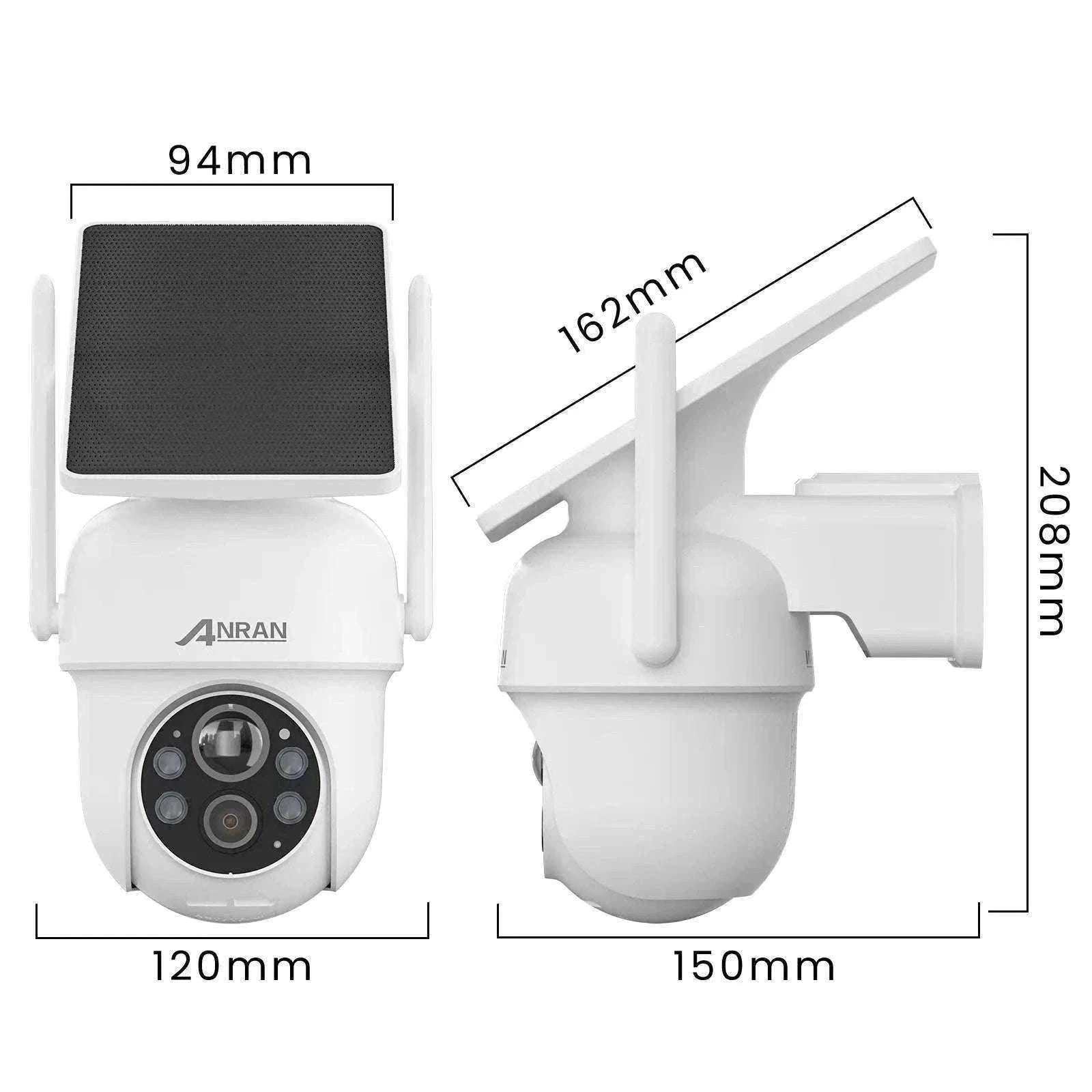 Solar WiFi Security Camera 3MP/5MP Outdoor PTZ Night Vision-1PC 3MP White Cam / UNITED KINGDOM