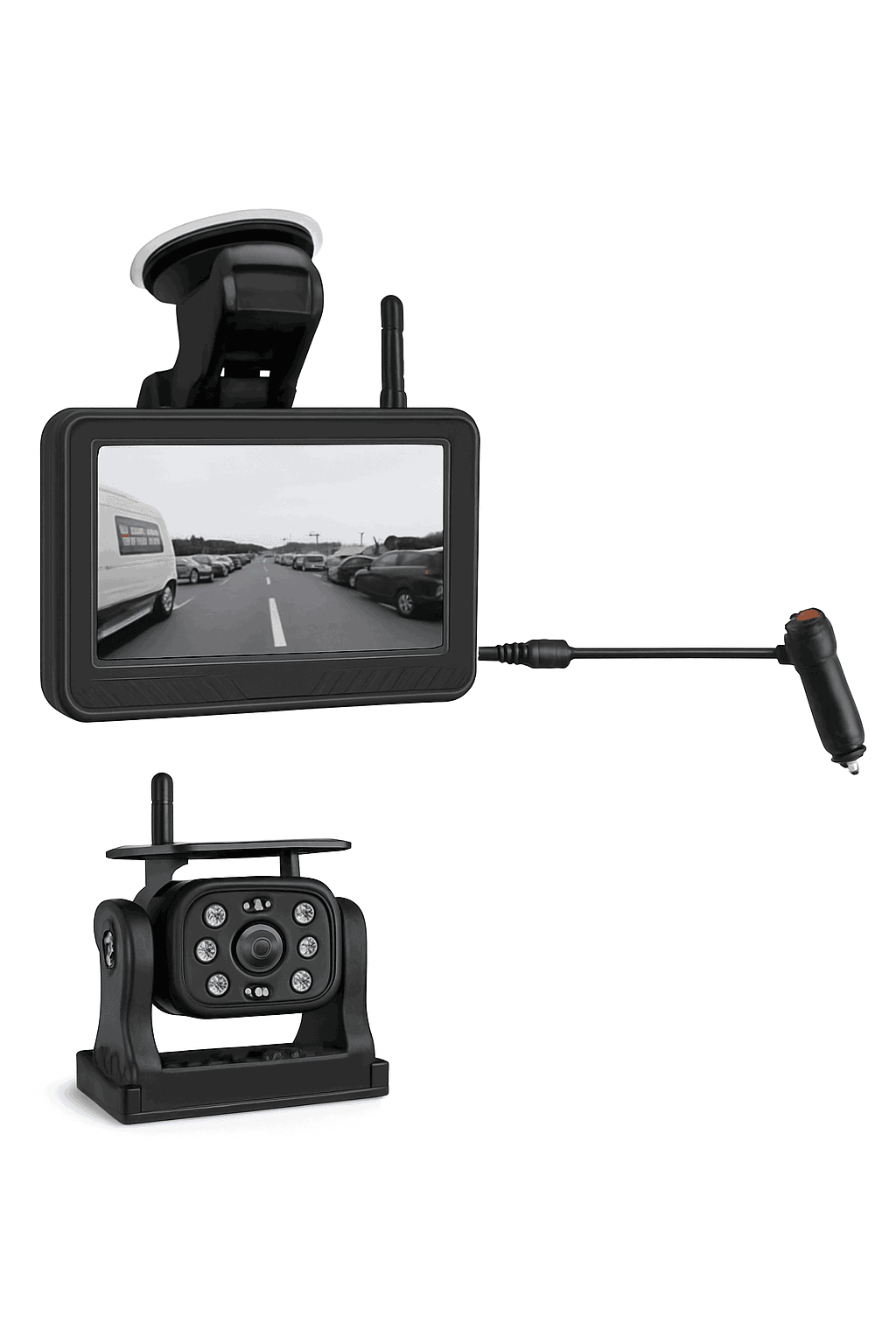 Solar Wireless Backup Camera with 5" HD Monitor-5in Monitor add Cam / CHINA