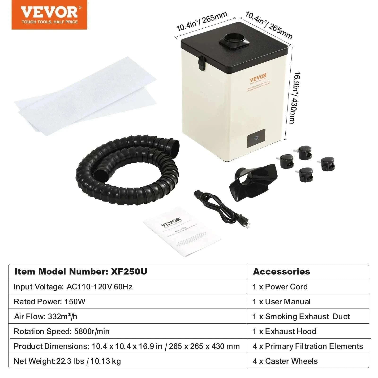 Solder Fume Extractor 100W/150W 332m³/h Smoke Absorber-150W / CZECH REPUBLIC