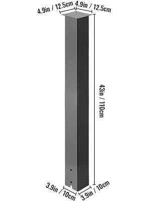 Solid Mailbox Post Stand Steel Letter Box Post with Drain Hole-Black 27in / Poland