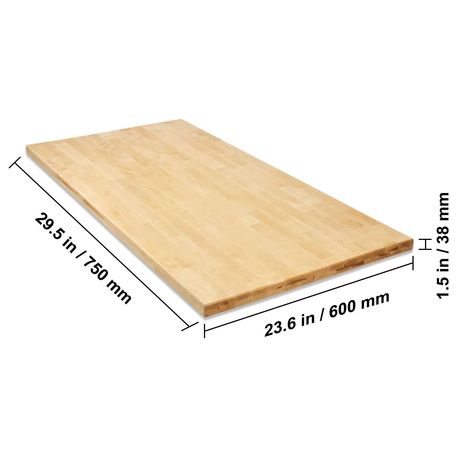 Solid Maple Wood Table Top Desktop 1.5" Thick 330 lb Capacity-