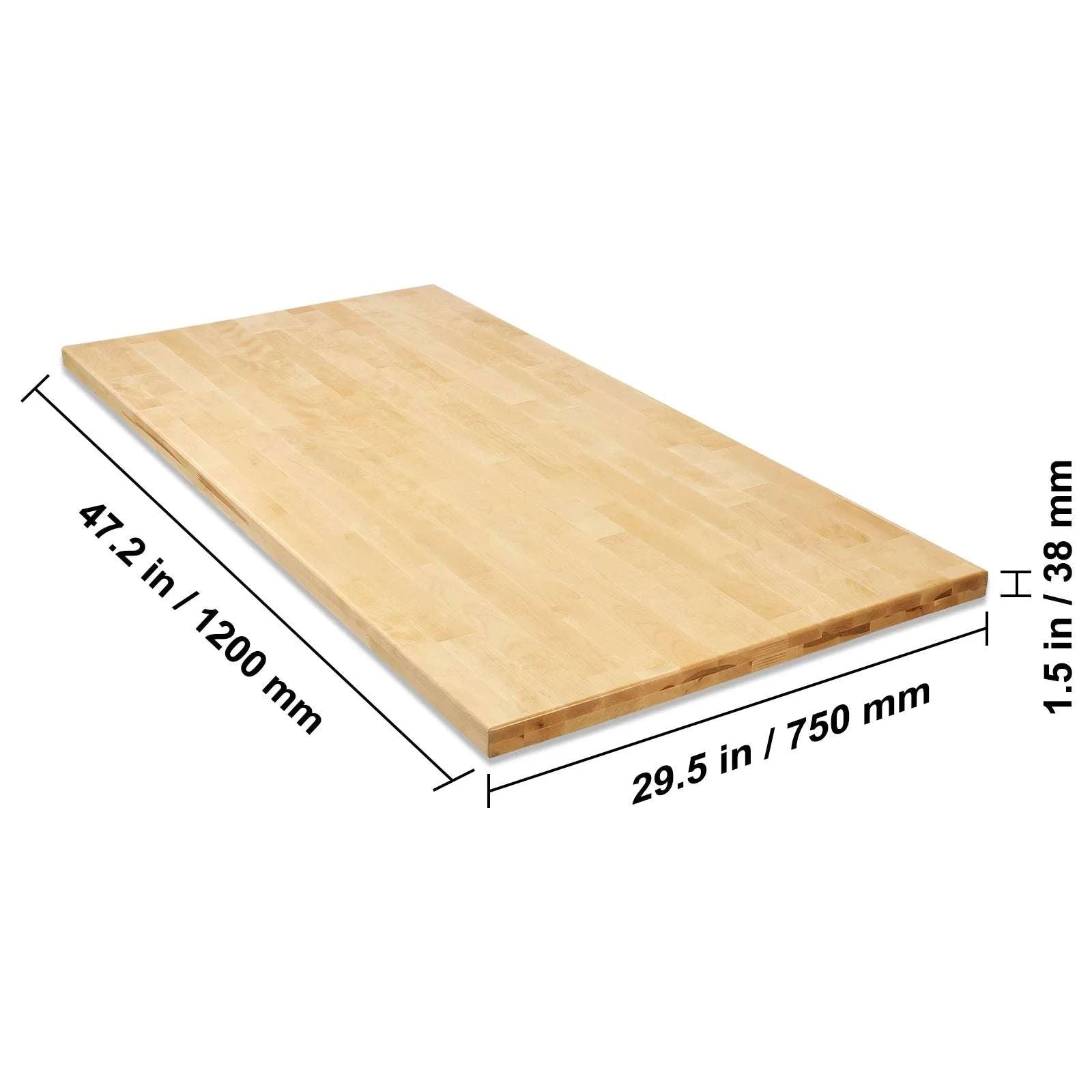 Solid Maple Wood Table Top Desktop 1.5" Thick 330 lb Capacity-