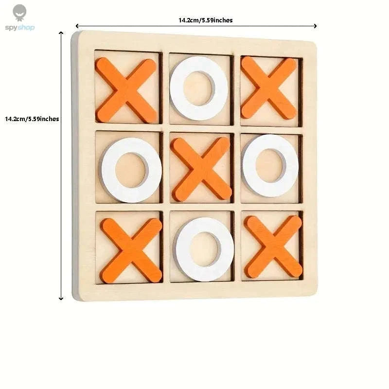 Solid Wooden Tic Tac Toe Board Game-Orange