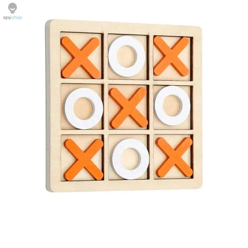 Solid Wooden Tic Tac Toe Board Game-Orange