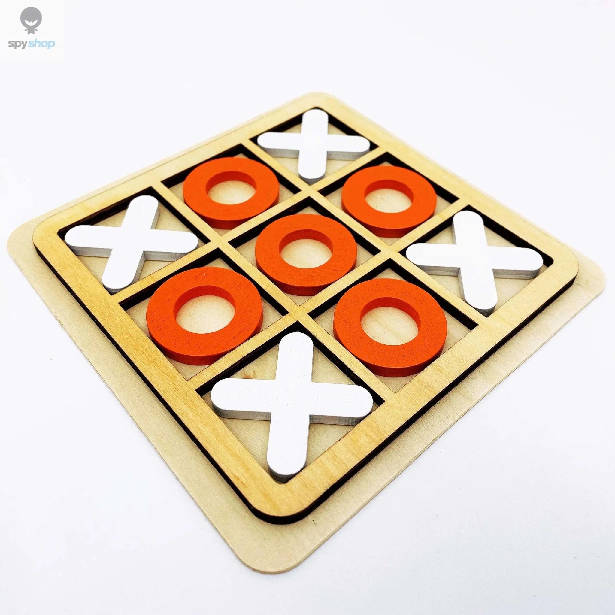 Solid Wooden Tic Tac Toe Board Game-Orange