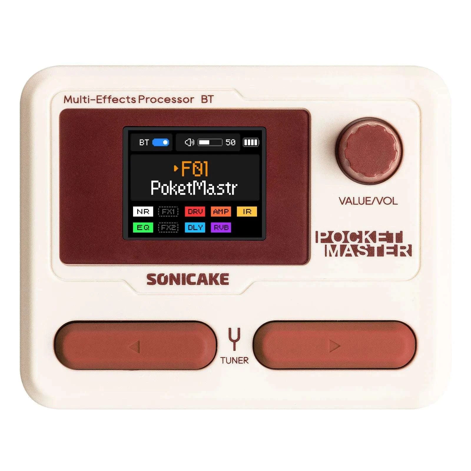 SONICAKE Pocket Master Multi-Effects Guitar Pedal with App Control-White / United States