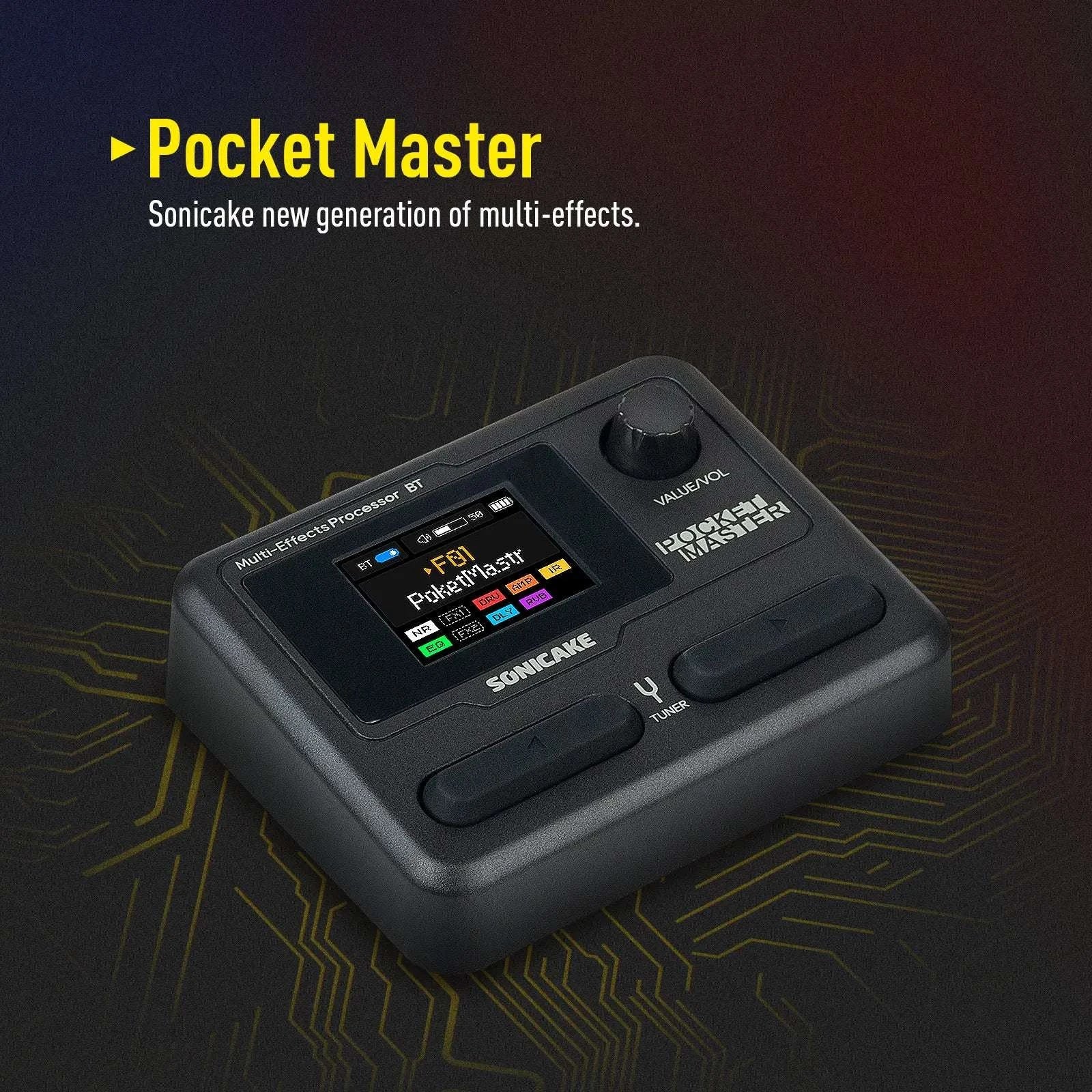 SONICAKE Pocket Master Multi-Effects Guitar Pedal with App Control-White / United States