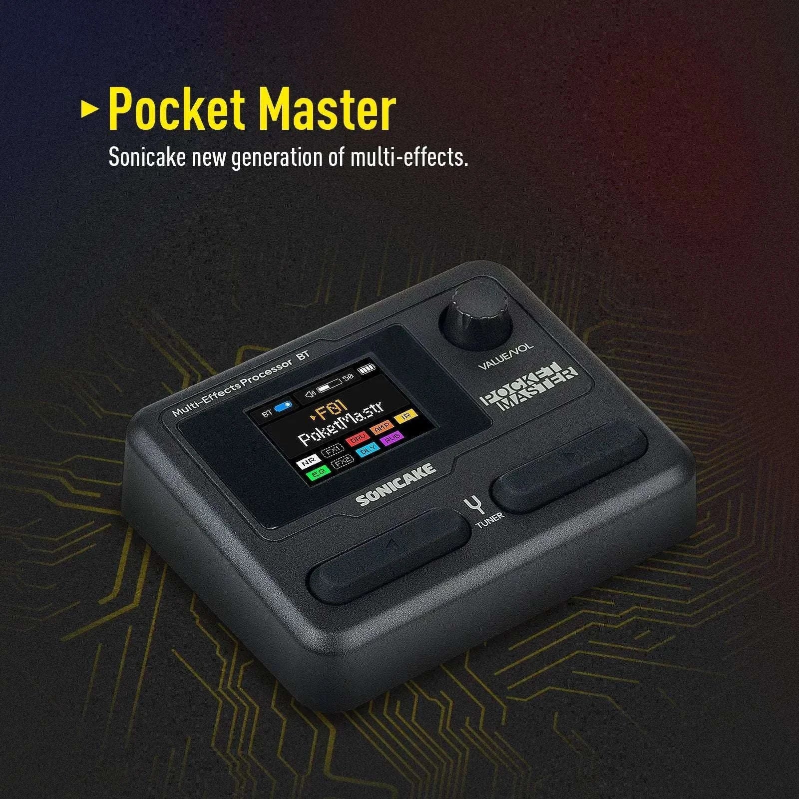 SONICAKE Pocket Master Multi-Effects Guitar Pedal with App Control-White / United States