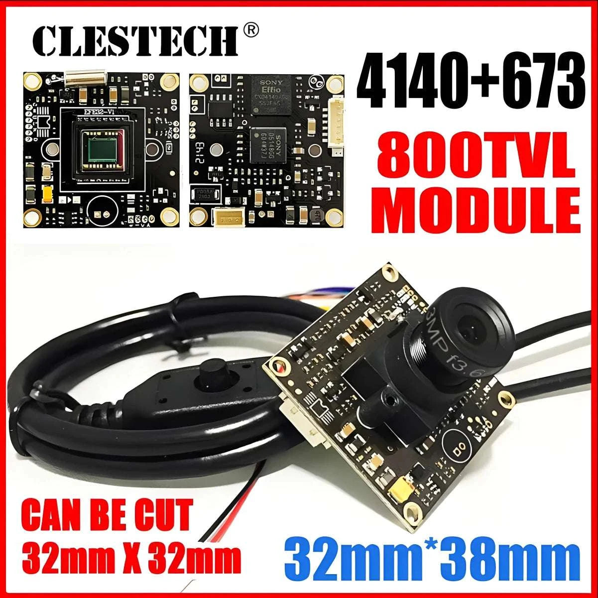 Sony Effio CCTV Camera Module Kit 800TVL LowLux 0.001lux-ONLY Module 25mm / 800TVL / PAL