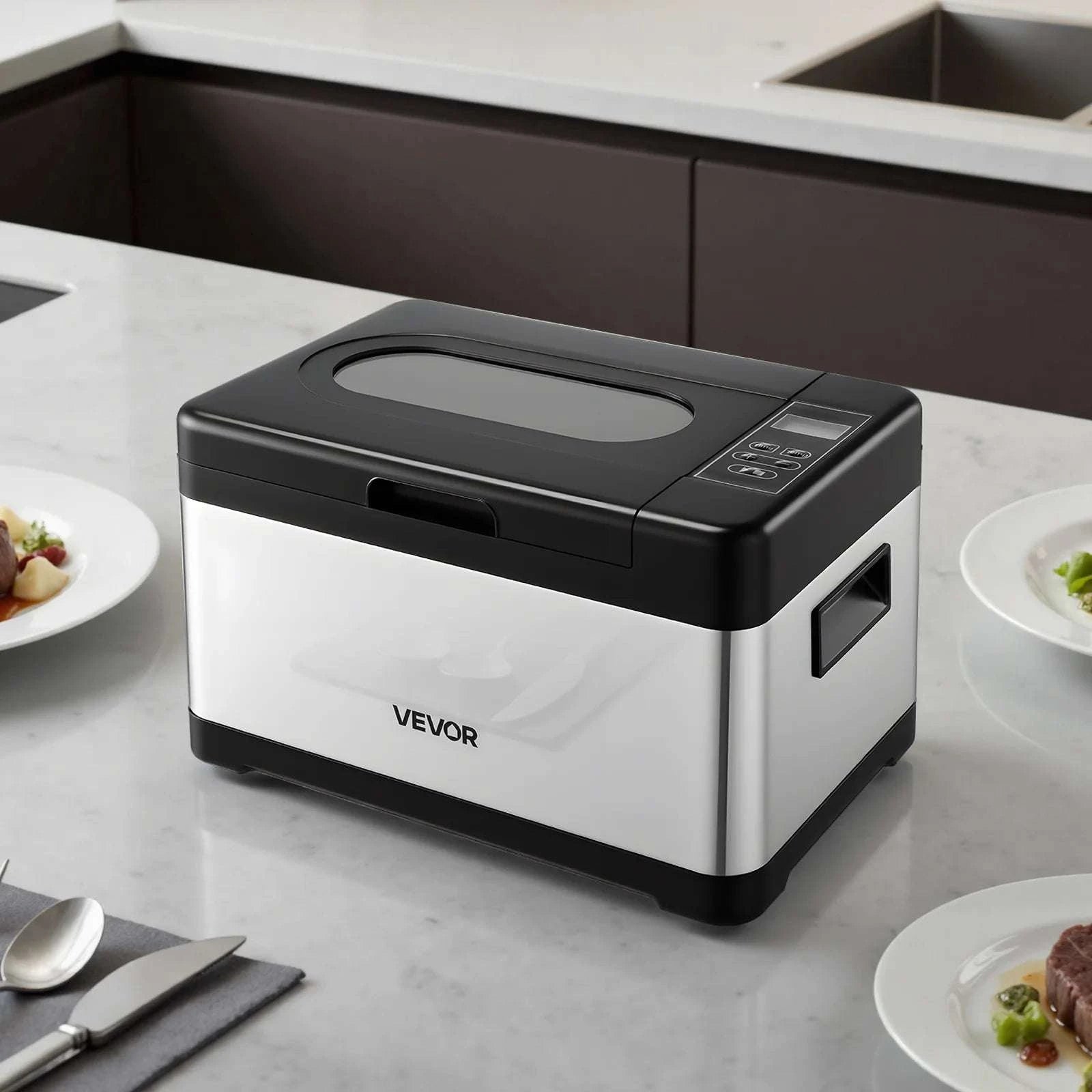 Sous Vide Cooker 800W 8L with Precise Temperature & Timer Control-United States / Plastic stainless