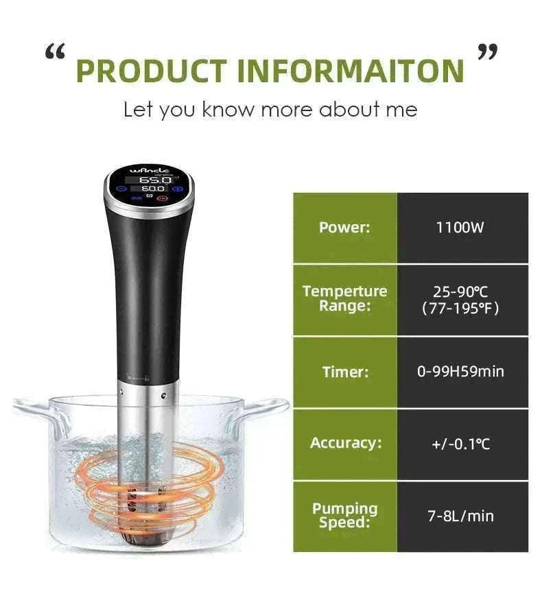 Sous Vide Immersion Circulator 1100W Precision Cooker IPX7 Waterproof-M820 / EU