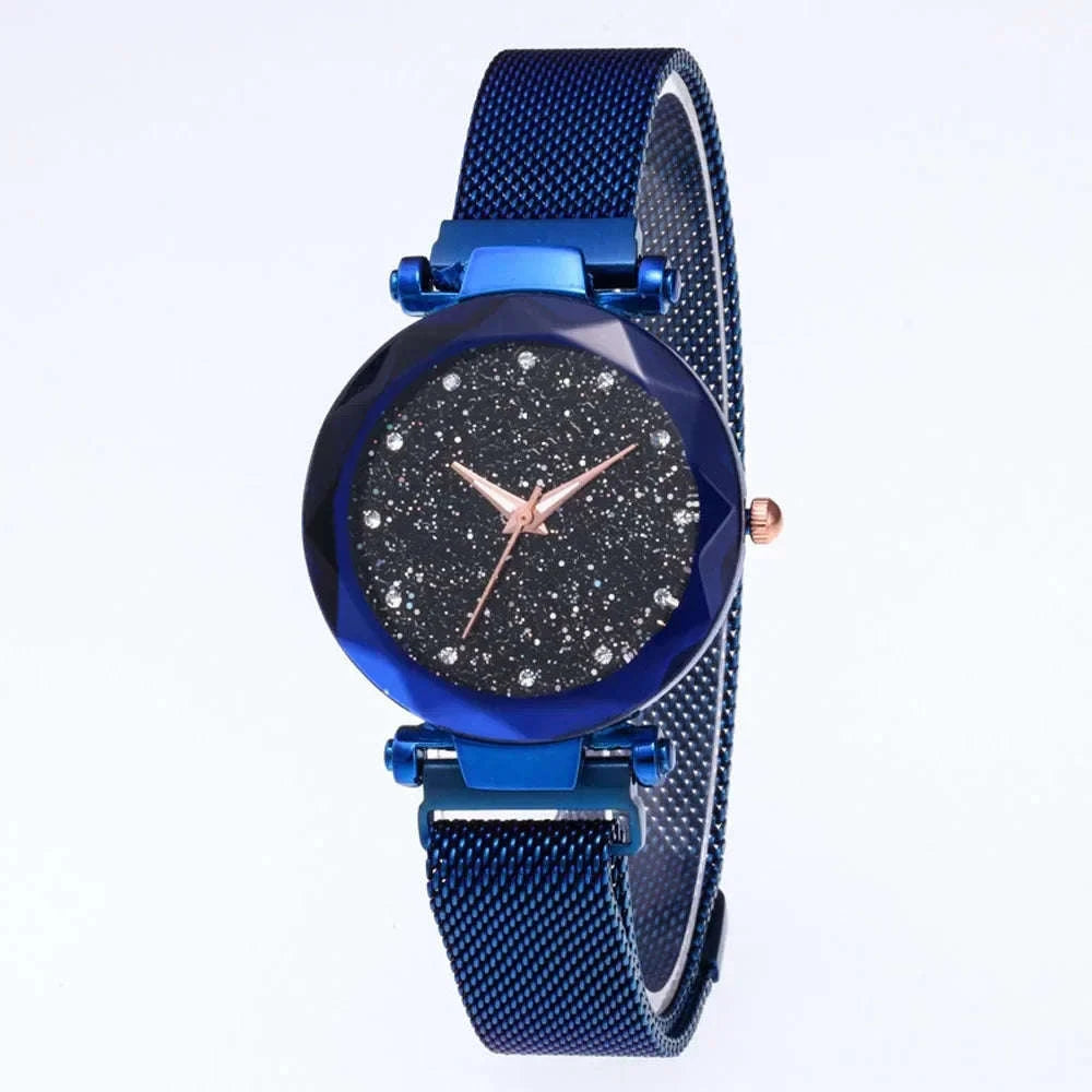 Sparkling Fashion Women’s Watch – Luxury Stainless Steel Quartz Clock-Black