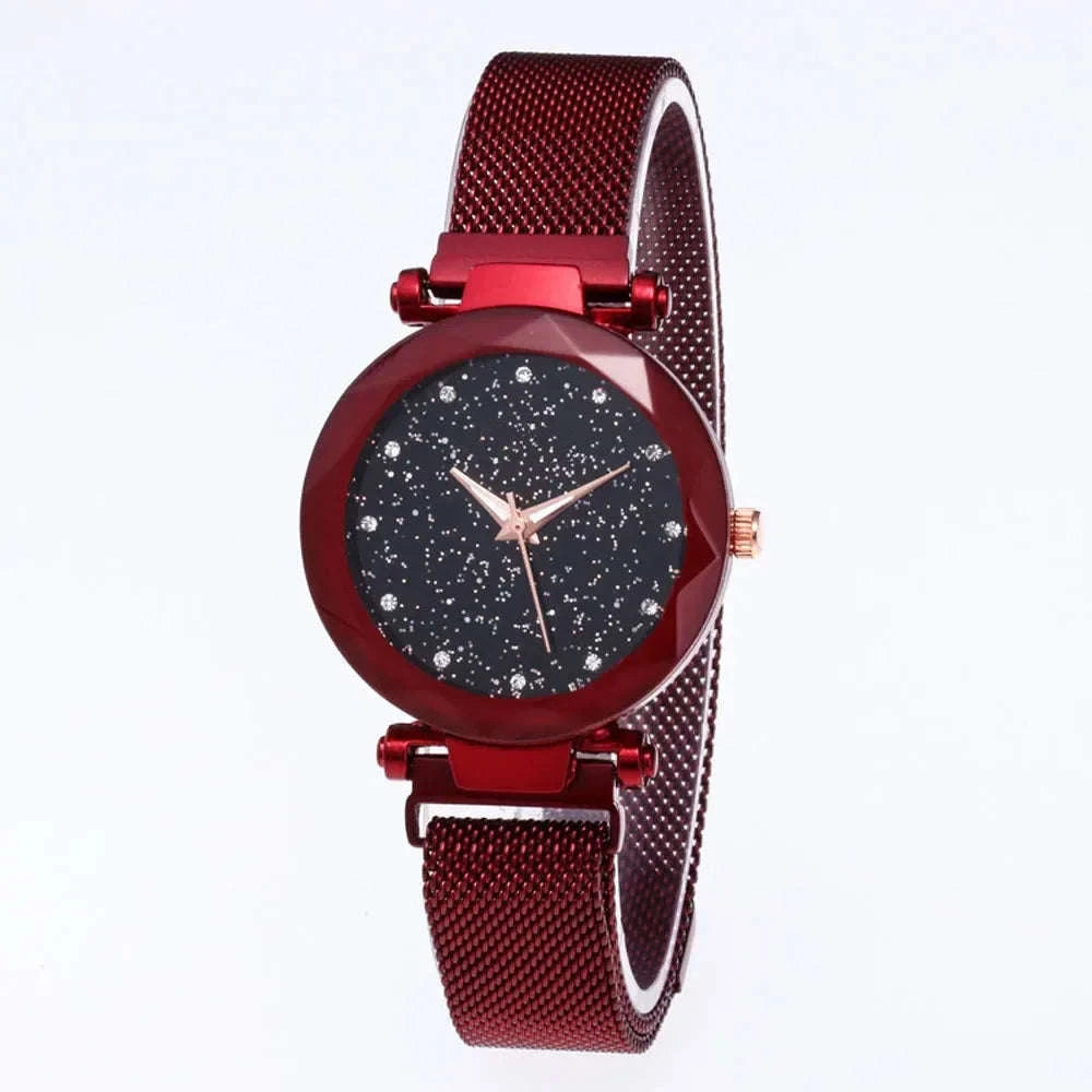 Sparkling Fashion Women’s Watch – Luxury Stainless Steel Quartz Clock-Black