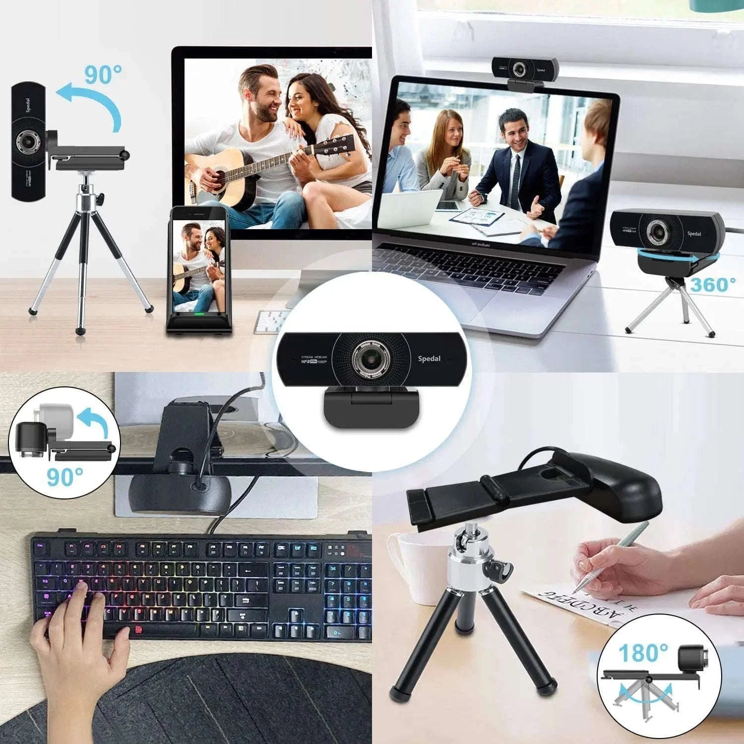 Spedal MF934HT 1080P 60fps Webcam with Microphone and Tripod-CN