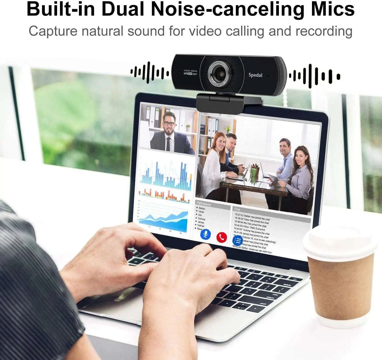 Spedal MF934HT 1080P 60fps Webcam with Microphone and Tripod-CN