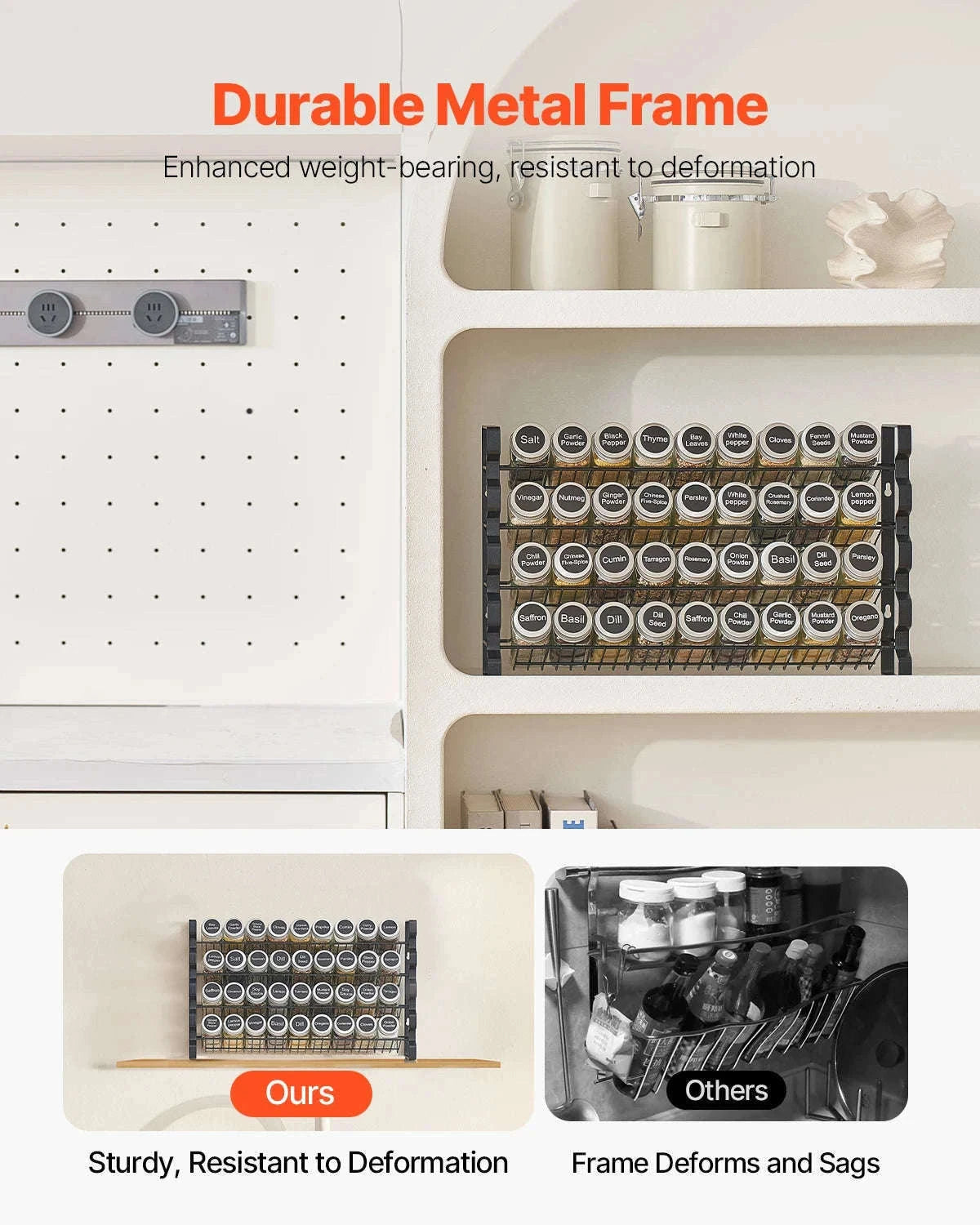 Spice Rack Organizer for Cabinet with 36 Empty Spice Jars, Lids, Labels and Funnel-6 Layers / CZECH REPUBLIC