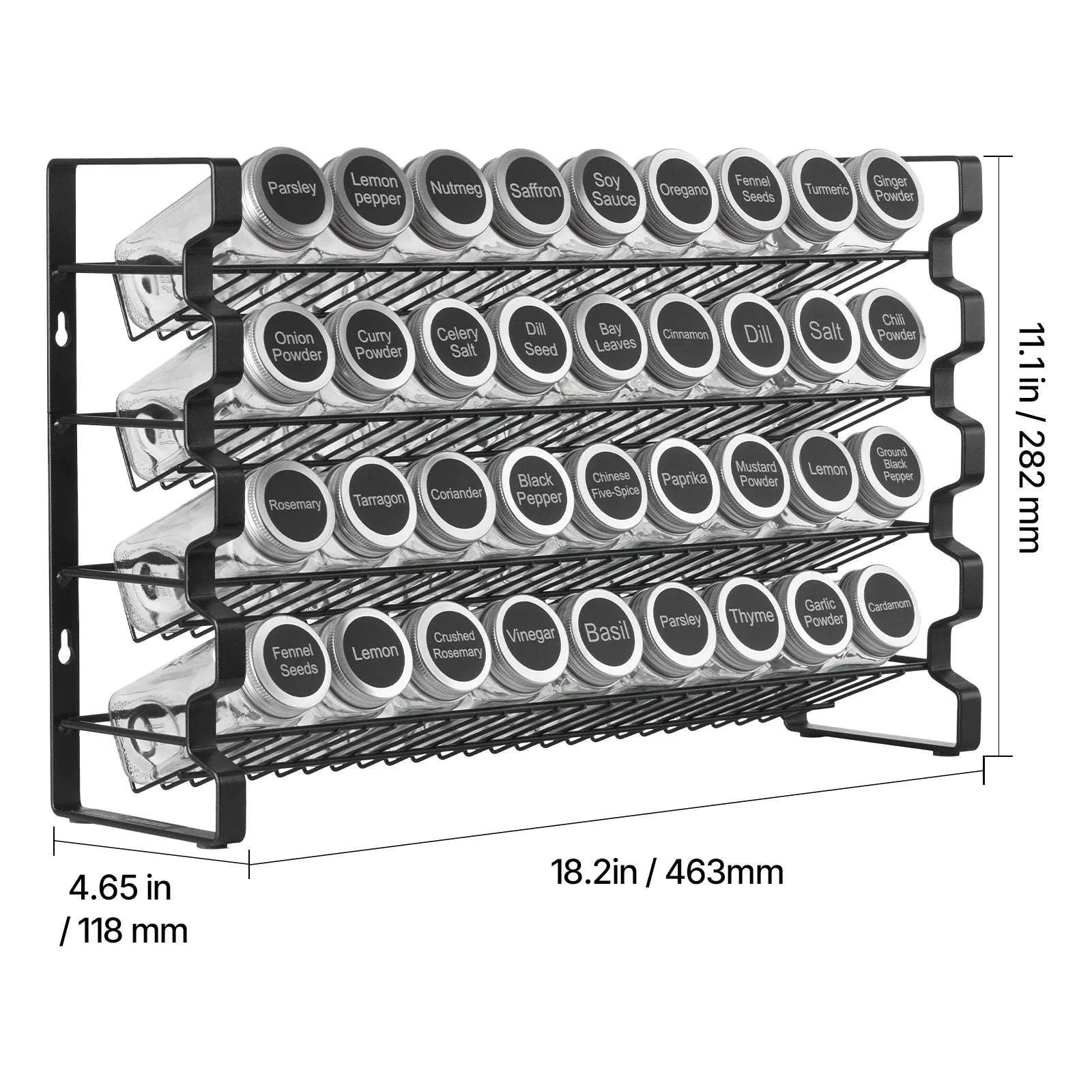 Spice Rack Organizer for Cabinet with 36 Empty Spice Jars, Lids, Labels and Funnel-6 Layers / CZECH REPUBLIC