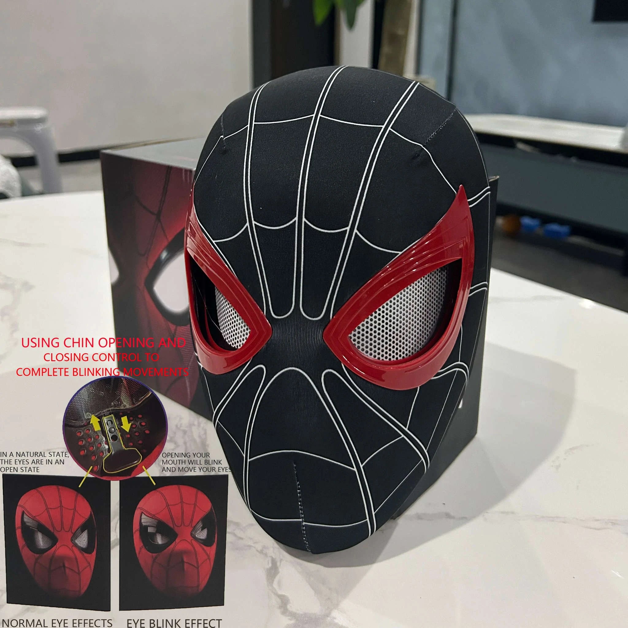Spider Man Mobile Eye Electronic Mask with Remote Control-3D Line