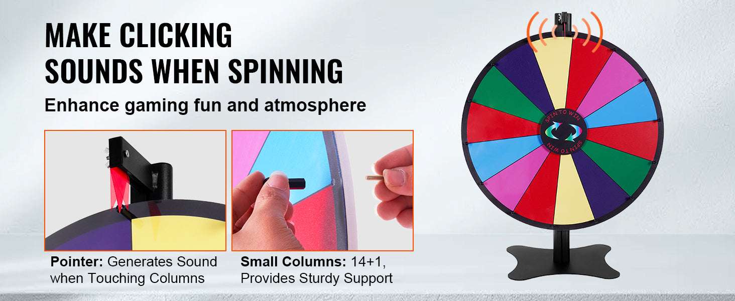Spinning Prize Wheel with Stand or Tabletop 14 Slots Game-36 inch / Poland