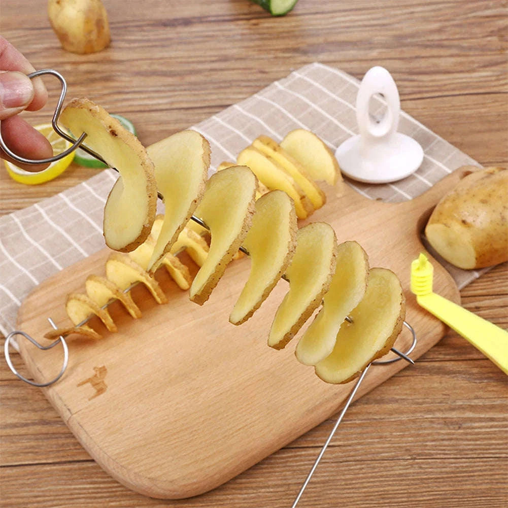 Spiral Potato Slicer Manual Tornado Cutter with Stainless Steel Blades-UNITED KINGDOM