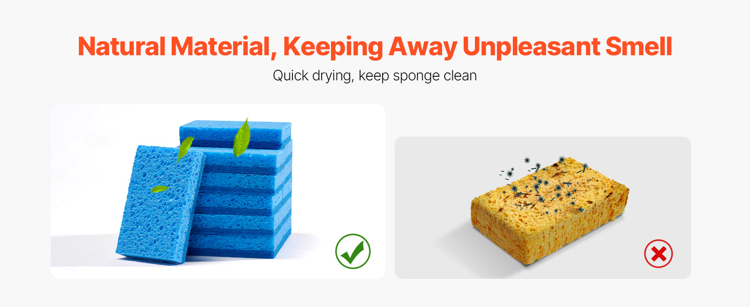 12pcs Natural Kitchen Sponges with Honeycomb Absorption Design