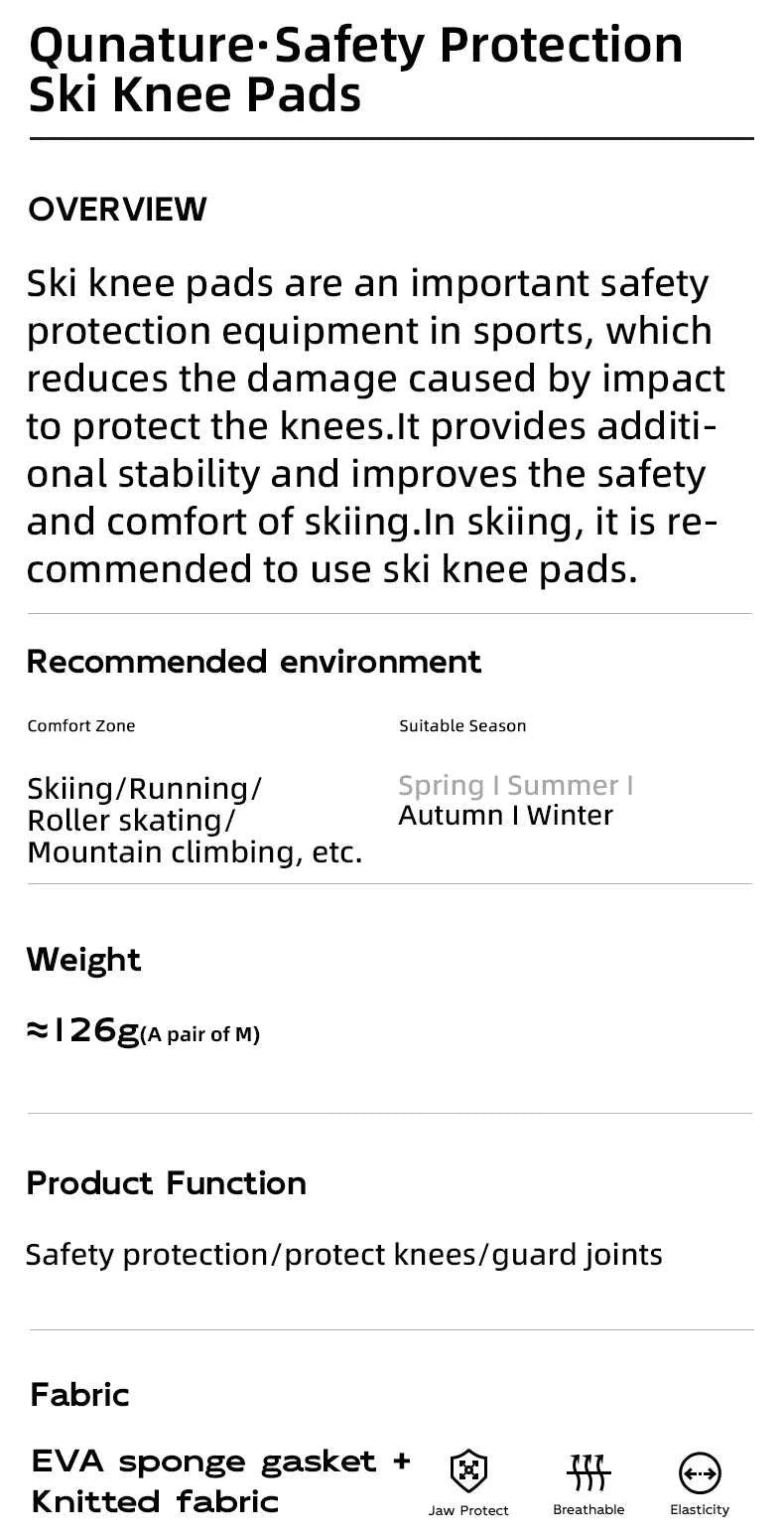 Sport Knee Pads for Skiing, Riding & Impact Protection-Black / S