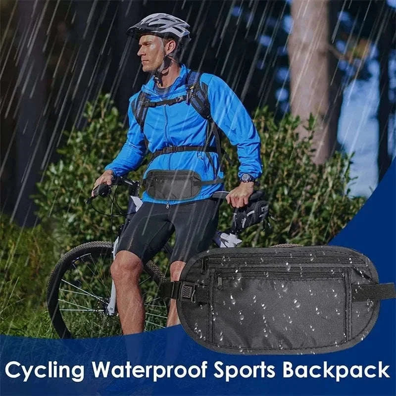 Sport Running Waist Bag Hidden Travel Money Belt-beige