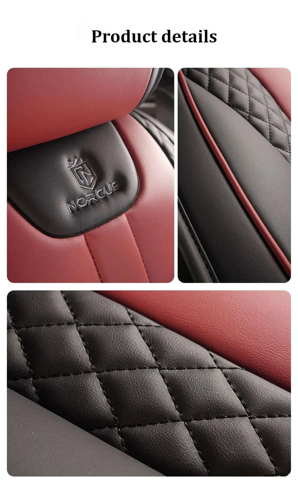 Sporty 5‑Seat PU Leather Car Seat Covers with 3D Embroidery-Black Gray