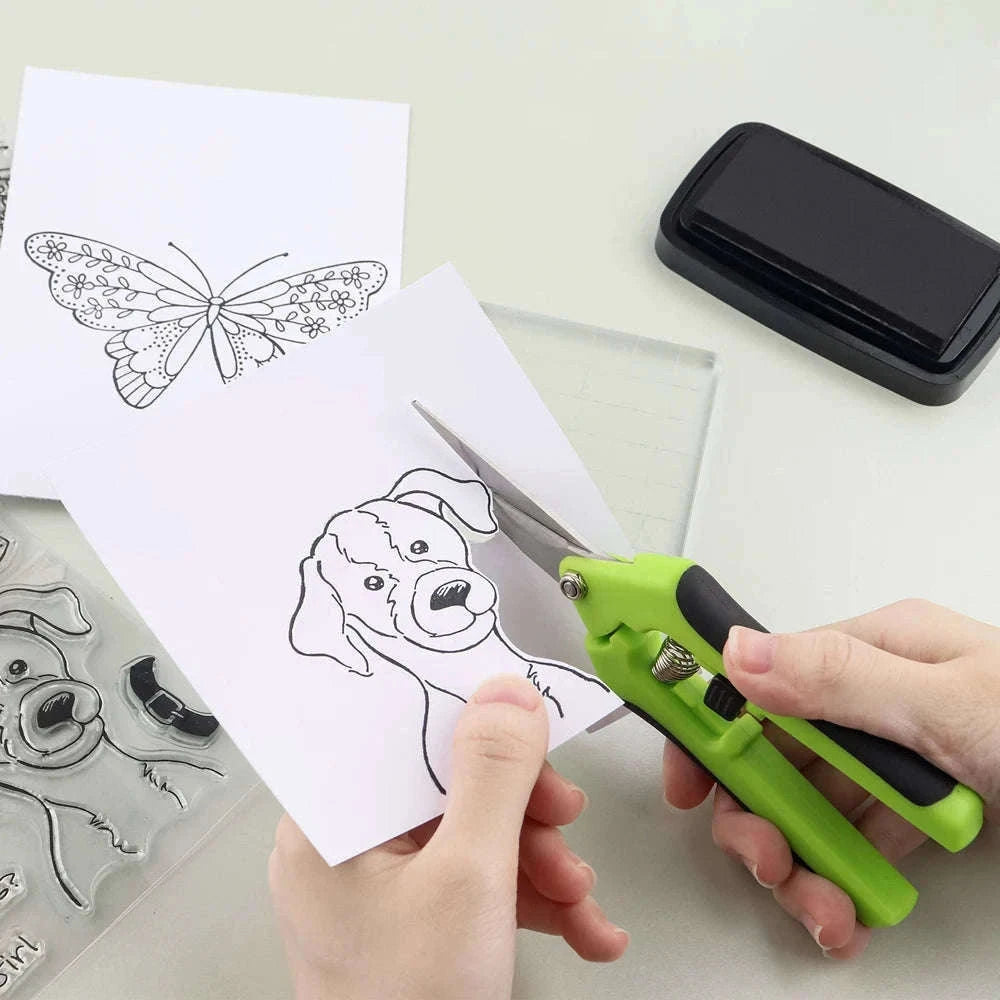 Spring-Action Craft Scissors with Ergonomic Grip for Precision Cuts-1pcs Spring Scissors