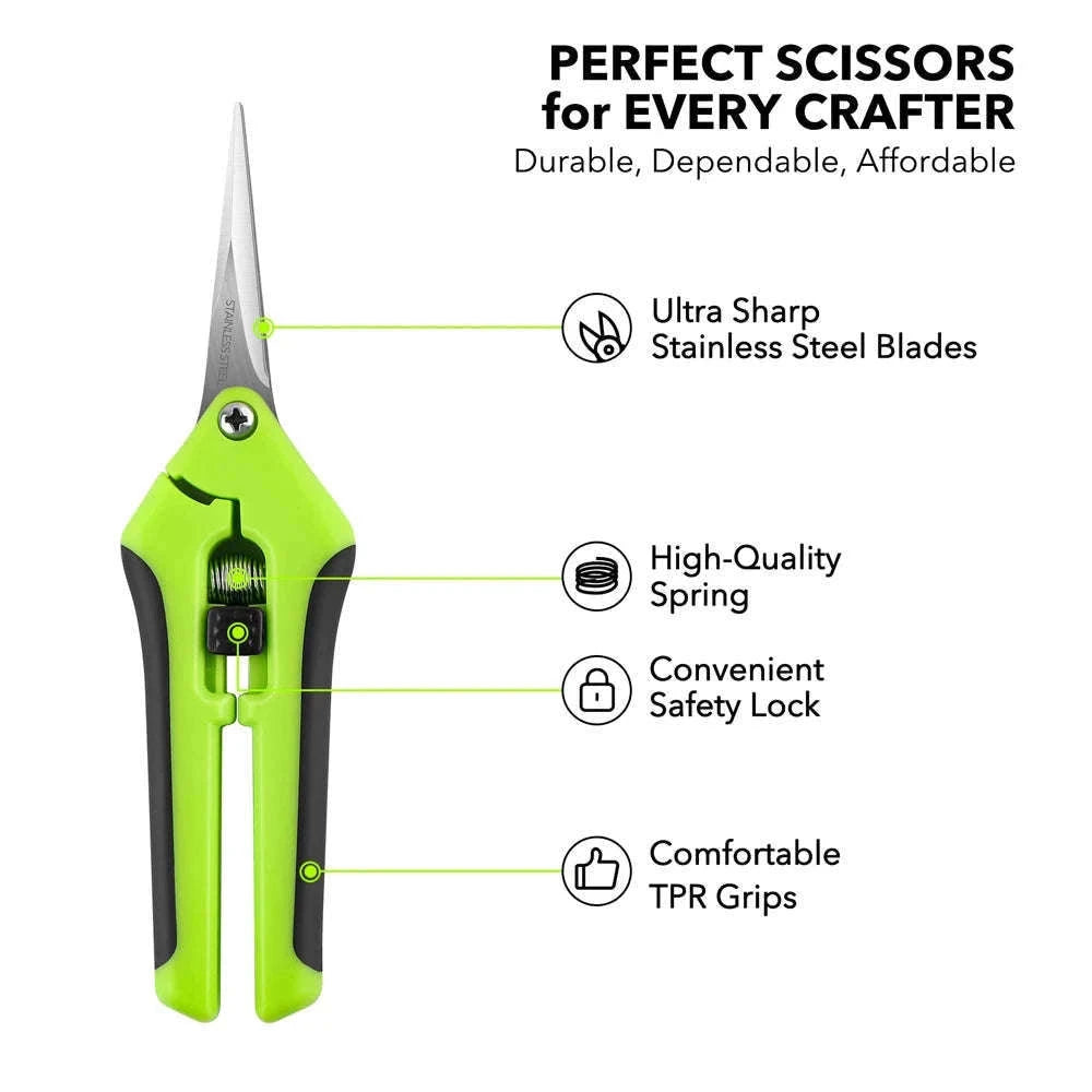 Spring-Action Craft Scissors with Ergonomic Grip for Precision Cuts-1pcs Spring Scissors