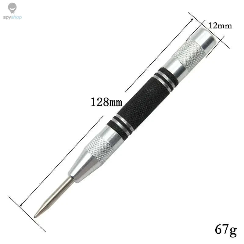 Spring Automatic Center Punch Locator Tool-128mm silver black