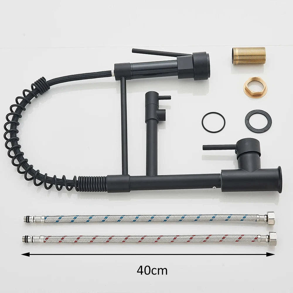 Spring Kitchen Sink Faucet Pull Down Spray Mixer-Brushed Nickel / GERMANY