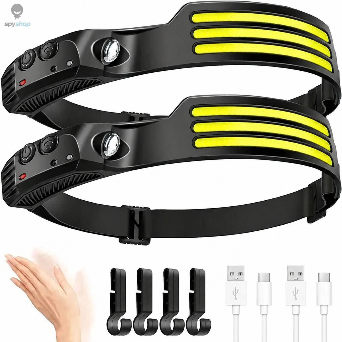 Rechargeable COB LED Headlamp with Motion Sensor
