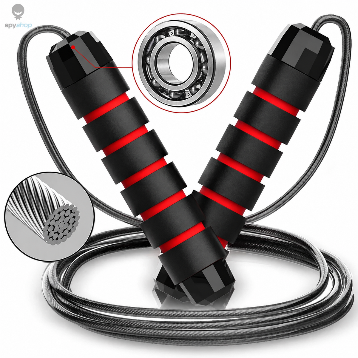 Adjustable Tangle-Free Jump Rope with Foam Handles