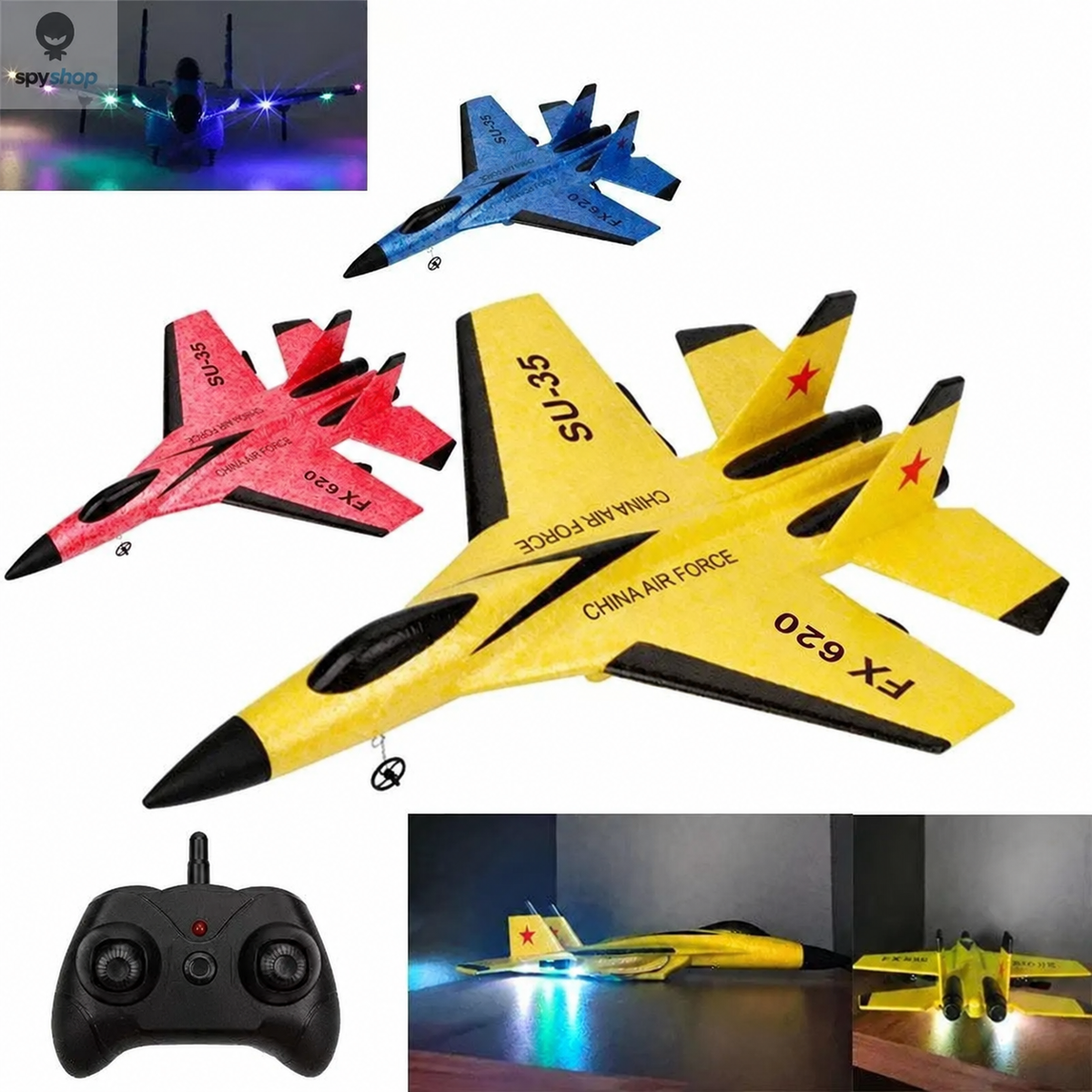 SU35 RC Plane with LED Lights and 2.4GHz Control
